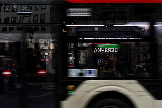 Reflections of a bus