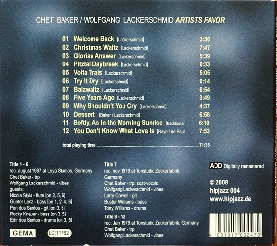 Chet Baker - Artists Favor (4) NX