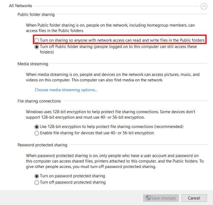 Shared Folder Settings